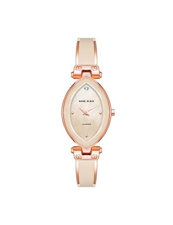 Anne Klein Accented Oval Bangle Watch Diamond Pink | BUSSO44546