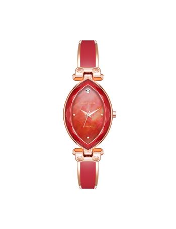 Anne Klein Accented Oval Bangle Watch Diamond Red | LUSSX71107