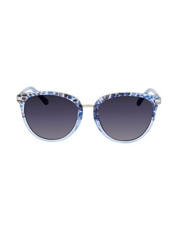 Anne Klein Animal Print Sunglasses Square Blue | EUSHC76678