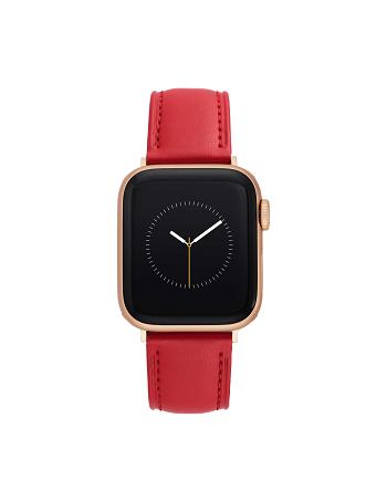 Anne Klein Apple Peel Leather Band for Apple Watch® Considered Red / Rose / Gold | YUSGT16348