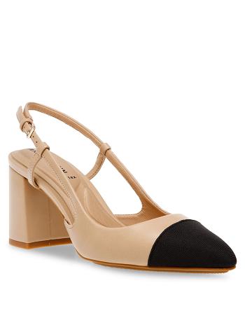 Anne Klein Brinlee Sling Back Pump Heels Beige / Black | GUSEC75872