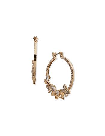 Anne Klein Butterfly Click it Hoop Earrings Gold | TUSPQ14610