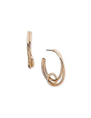 Anne Klein C Hoop Pierced Earrings Gold | USNEJ47796