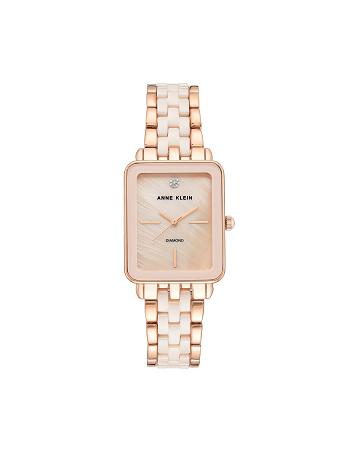 Anne Klein Ceramic Diamond Dial Watch Best Sellers Pink | USNEJ34480