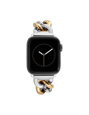 Anne Klein Chain Link Bracelet Band Apple Watch Accessories Black / Gold / Silver | BUSSO11098