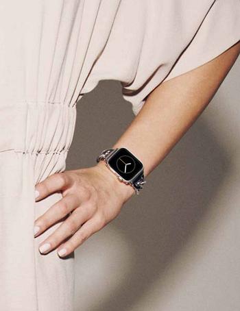 Anne Klein Chain Link Bracelet Band with Premium Crystals Apple Watch Accessories Silver | XUSBH54774