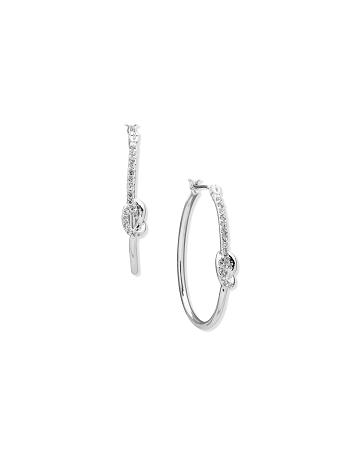 Anne Klein Click Hoop With Knots Pierced Earrings Silver | USZPD84256