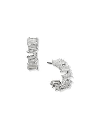 Anne Klein Confetti C Hoop Pierced Earrings Silver | USJBT14700