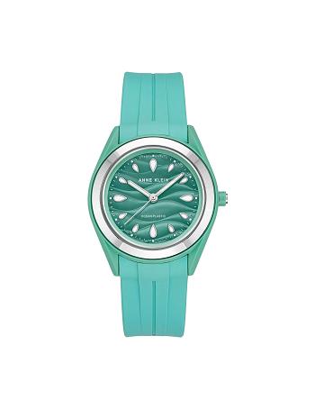 Anne Klein Considered Solar Recycled Strap Ocean Plastic Watches Green / Silver | USDYB82704