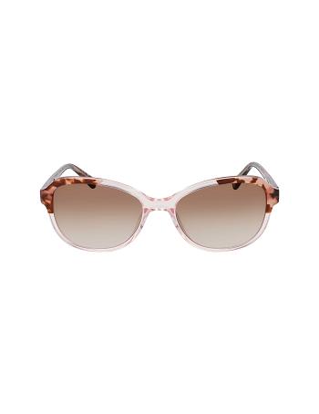 Anne Klein Crystal Oval Sunglasses Narrow Size Pink | ZUSMJ34075