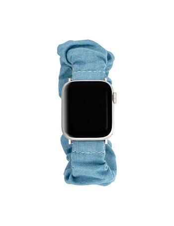 Anne Klein Denim Scrunchie Band Apple Watch Accessories Blue / Silver | USJZR89819