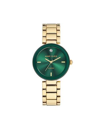 Anne Klein Dial Bracelet Watch Diamond Green / gold | USNEJ98735