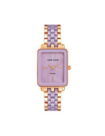 Anne Klein Diamond Dial Watch Ceramics Purple / gold | GUSUC29821