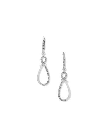 Anne Klein Drop Knot Pierced Earrings Silver | MUSHR78337