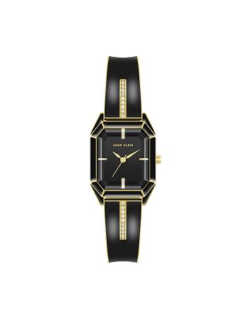 Anne Klein Elegant Bangle Bracelet Watch Metals Black / Gold | MUSFT17919