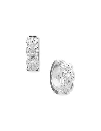 Anne Klein Floral Hoop Pierced Earrings Silver | AUSDF20319