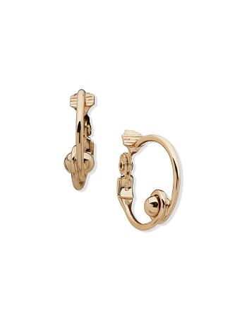 Anne Klein Gold-Tone 36mm Hoop Clip Earrings Gold | BUSSD39826