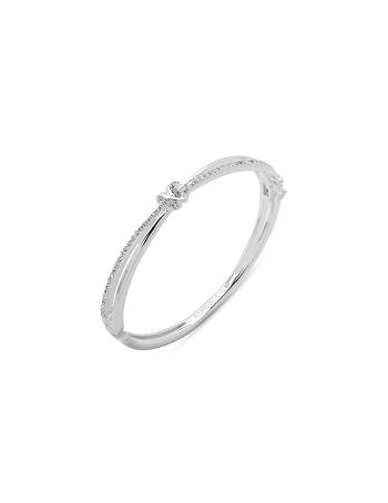 Anne Klein Hinge Bangle With Knot Bracelets Silver | QUSUV78037