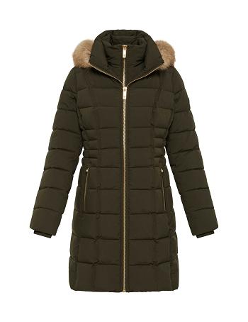 Anne Klein Hooded Puffer Coat Outerwear deep green | USNEJ92095