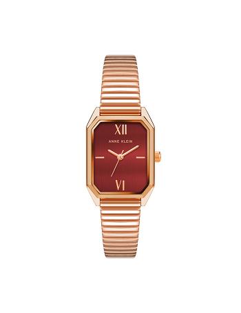 Anne Klein Iconic Octagonal Case Bracelet Watch Metals Rose / Gold / Red | USICD23461