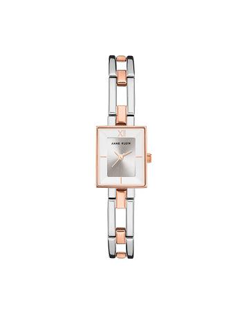 Anne Klein Iconic Rectangular Case Bangle Watch Metals Silver / Rose / Gold | YUSVQ19170