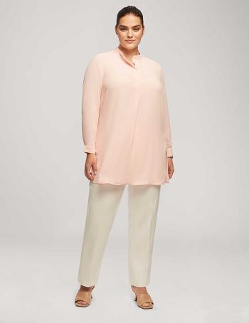 Anne Klein Long Sleeve Popover Blouse Plus Size Coral | USQAV87275