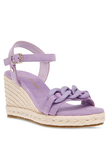 Anne Klein Melluso Dress Wedges Sandals Purple | UUSND57287