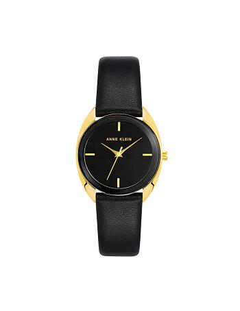 Anne Klein Modern Strap Watch Leather Gold / Black | TUSWZ27603