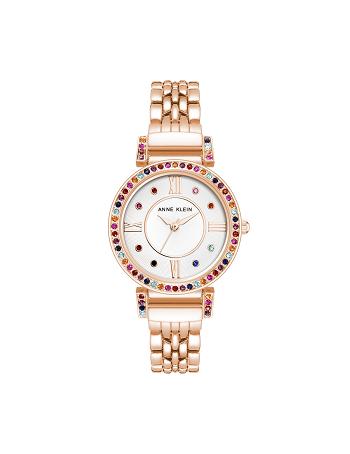 Anne Klein Multicolored Premium Crystal Watch Metals Rose / Gold | USJZR62082