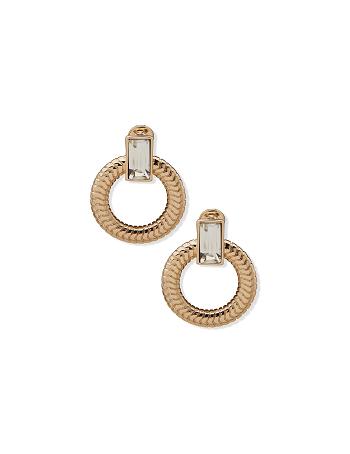 Anne Klein Omega Chain Doorknocker Clip Earrings Gold | USJKU74062