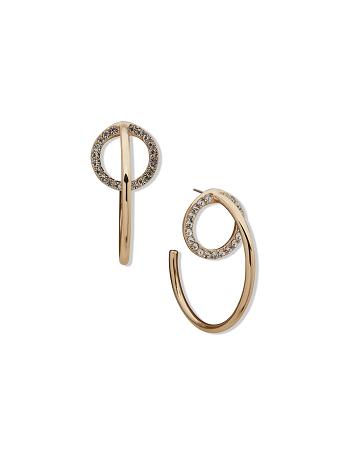 Anne Klein Orbital C Hoop Earring Pierced Earrings Gold | TUSPQ91443