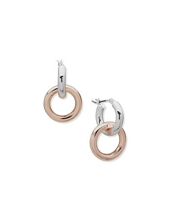 Anne Klein Orbital Hoop Pierced Earrings Gold / Silver | QUSWA77053