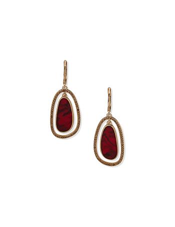 Anne Klein Orbital Siam Pierced Earrings Gold / red | USZPD97551