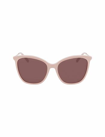 Anne Klein Oversized Sunglasses Square Grey Brown | EUSVG67291