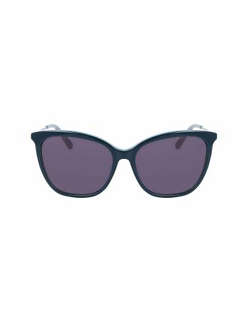 Anne Klein Oversized Sunglasses Square Turquoise | SUSNY97165