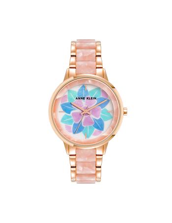 Anne Klein Patterned Mother of Pearl Dial Watch Metals Pink | USEAH77144