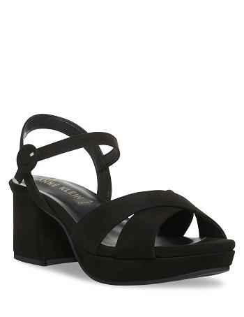 Anne Klein Peltz Dress Sandal Heels Black | FUSHY86921