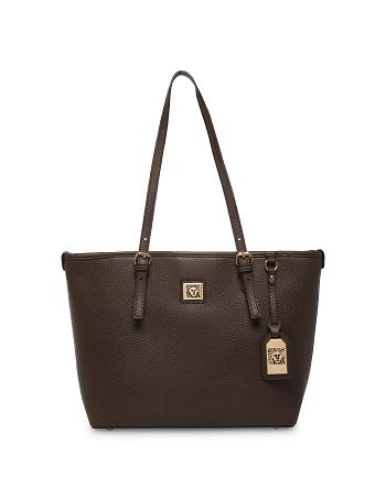 Anne Klein Perfect Lion Logo Tote Bags chocolate | LUSTR88669