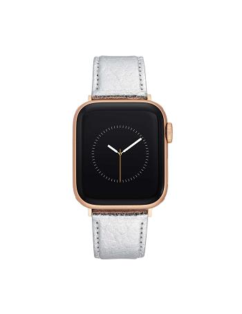 Anne Klein Pineapple Leather Band for Apple Watch® Considered Silver / Rose / Gold | USIIZ58294