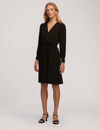 Anne Klein Pleated Sleeve Dresses Black | USEAH15525