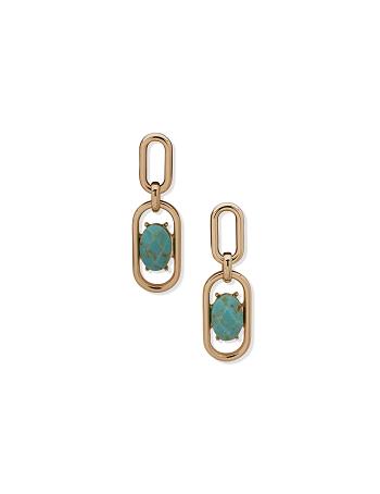 Anne Klein Post Double Drop Earrings Gold | AUSWC41015