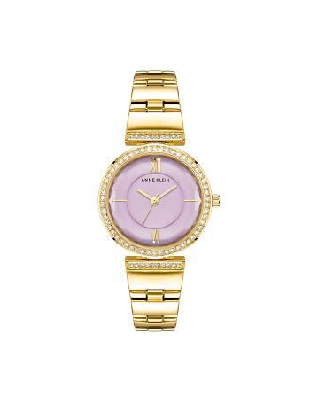 Anne Klein Premium Crystal Bracelet Watch Metals Lavender / Gold | PUSQX18998