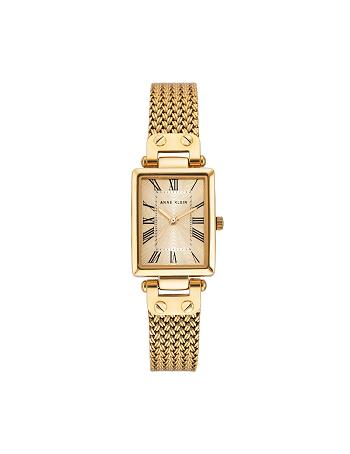 Anne Klein Rectangular Case Mesh Bracelet Watch Metals Gold | AUSDF41399