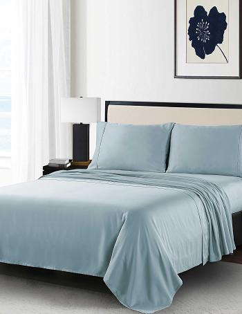 Anne Klein Reverie Anti-Microbial Sheet Set Bedding Blue / Grey | UUSND58326