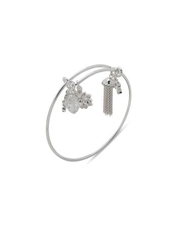Anne Klein Snowflake Charm Crystal in Gift Box Bracelets Silver | USEAH93243