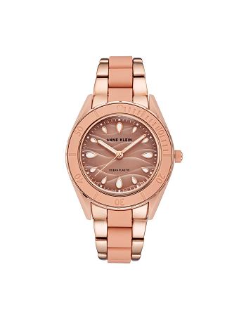 Anne Klein Solar Recycled Ocean Plastic Bracelet Watch Considered Pink / Rose / Gold | DUSVO63228