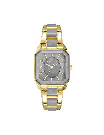 Anne Klein Square Case Resin Link Bracelet Watch Metals Grey / gold | USCIF30798