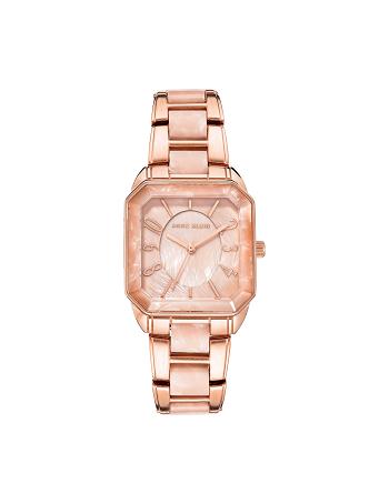 Anne Klein Square Case Resin Link Bracelet Watch Metals Rose / Gold / Pink | USJVR66157