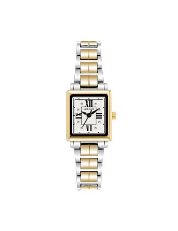 Anne Klein Square Case Two-Tone Bracelet Watch Metals Silver / Gold | UUSND25354