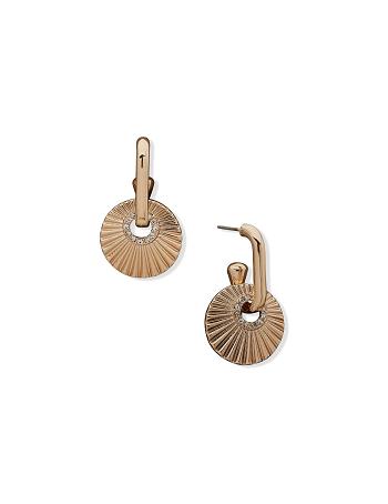 Anne Klein Texture Orbital Drop Earrings Gold | ZUSNQ29570